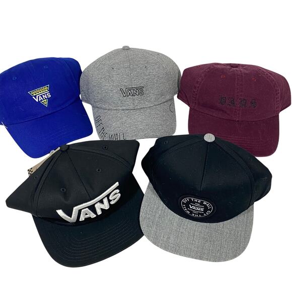 Vans Off The Wall Hats Snapback Black Blue Gray Cap Embroidered Patch Logo Lot 5 - Picture 1 of 16